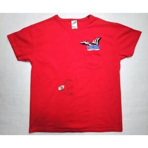 Warner Brothers Tshirt M Vintage 90s Pepé le Pew & Penelope Pussycat Embroidered